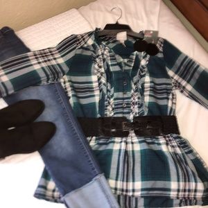 Teal plaid shirt